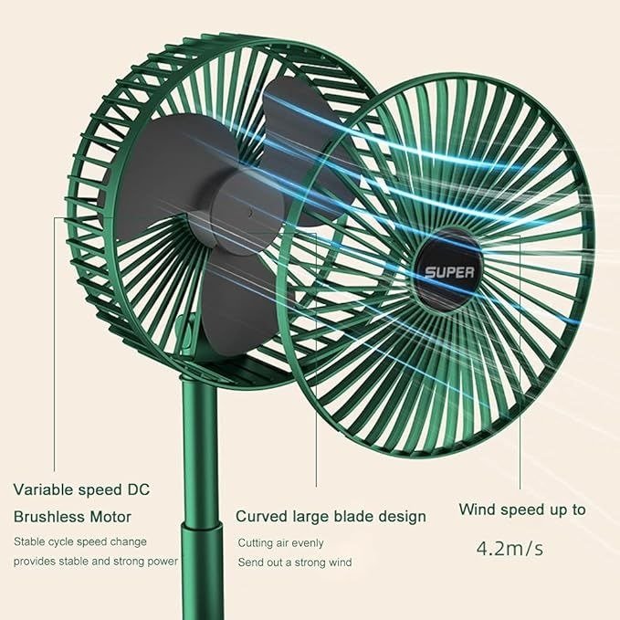 Foldable Rechargeable Mini Fan – 3-Speed Portable Desk Fan
