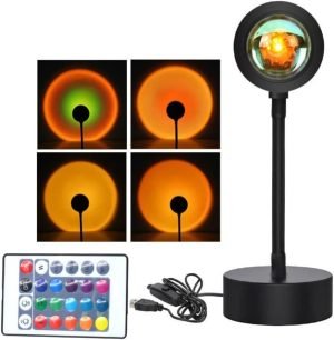 Sunset Projection Lamp – 4-Color LED Mood Light with 180° Rotation
