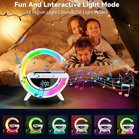 Multifunctional Wireless Speaker with Ambient Lights & 15W Charging