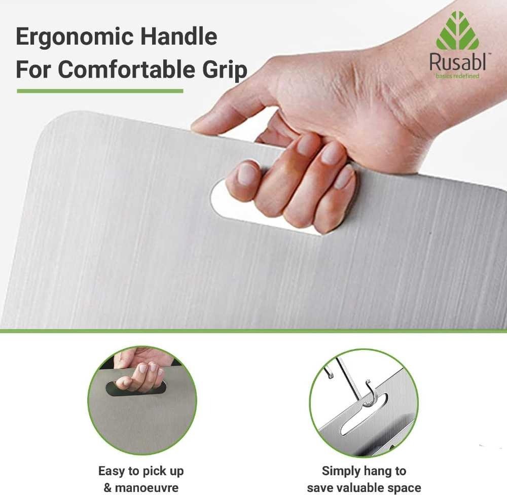 Premium Stainless Steel Chopping Board with Anti-Slip Base