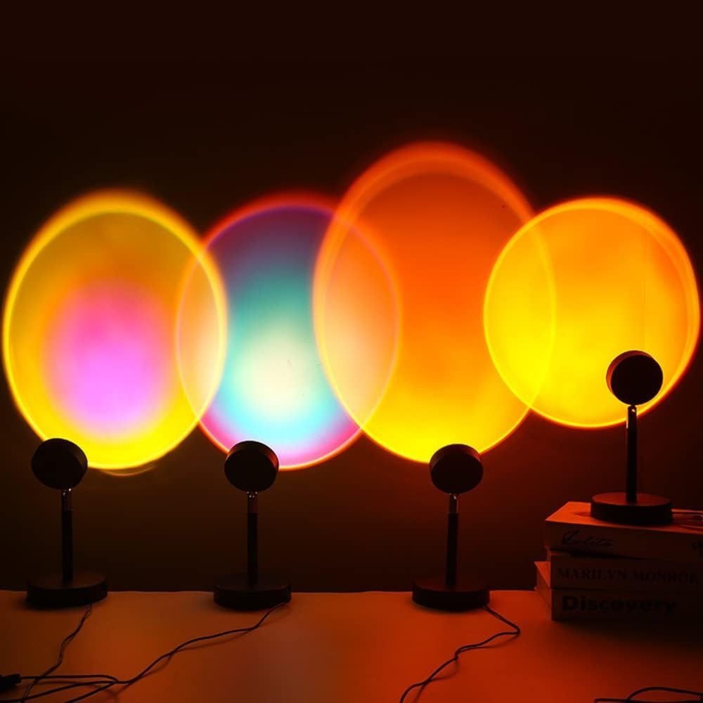 Sunset Projection Lamp – 4-Color LED Mood Light with 180° Rotation