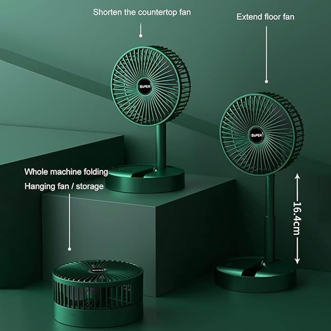 Foldable Rechargeable Mini Fan – 3-Speed Portable Desk Fan